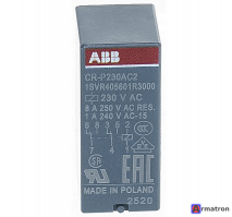 Промежуточное реле 230V 8А 2ПК(AC) CR-P230AC2 1SVR405601R3000 ABB