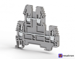 Клеммник 2-х ярусный, 2,5мм.кв. серый PIK2,5N 317109 Klemsan