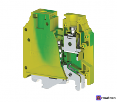 Клеммник на DIN-рейку 35 мм.кв. земля AVK 35T RD 334210 Klemsan